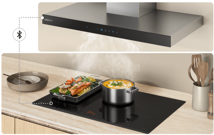 Okapy z funkcją samoczynnego uruchamiania 3 Okapy i płyty AutoConnectivity Samsung