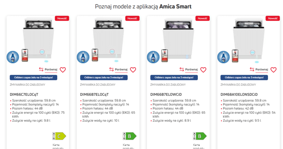 Zmywarki Amica sterowane przy pomocy aplikacji Amica Smart 2 zmywarki Amica sterowane przy pomocy aplikacji Amica Smart